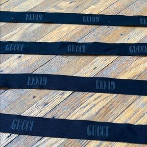 Over 3 yards of high quality 1.25 inch wide Gucci Black Logo Ribbon